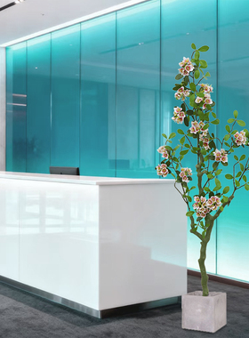 仿真海棠花树室内装饰大型植物落地假盆栽客厅塑料花摆件仿生绿植