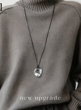 长款抽象镂空吊坠项链复古小众