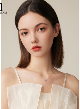 999纯银蝴蝶项链ins风气质时尚