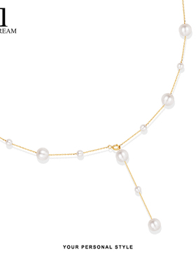 流苏设计感珍珠锁骨链女