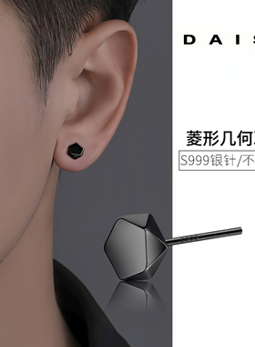 999纯银针几何耳钉养耳洞小众