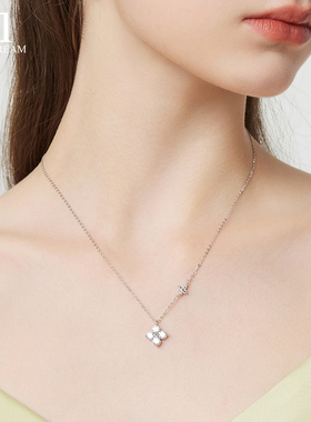 999纯银双生四叶草项链