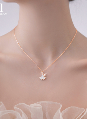 999纯银三生有杏项链高级感