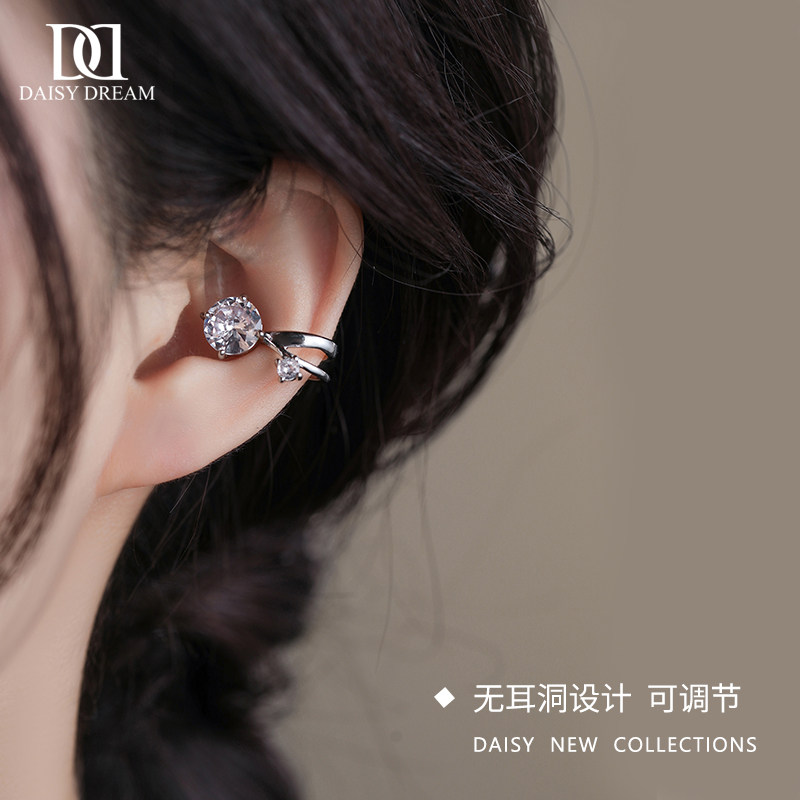 小灯泡闪钻耳骨夹无耳洞耳夹小众轻奢气质耳环耳蜗夹高级感耳饰品 - 图3