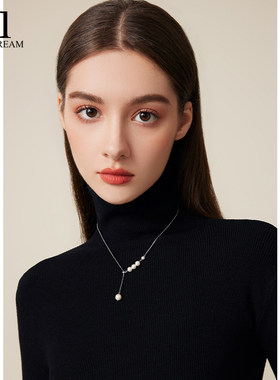 999纯银流苏珍珠项链小众设计感