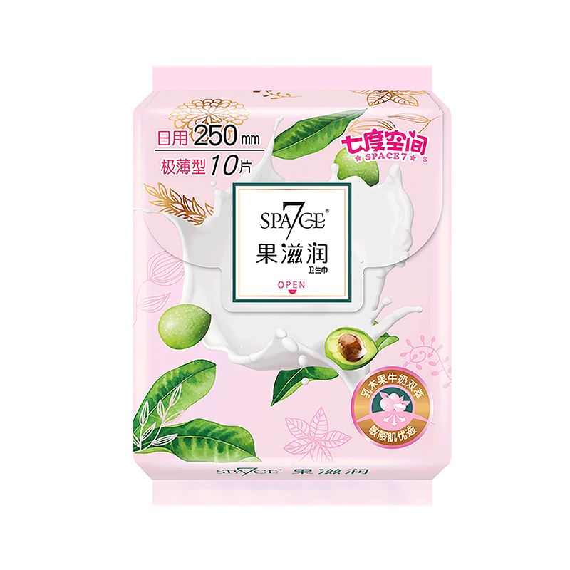 七度空间卫生巾果滋润极薄日用250mm夜用290mm组合周期女姨妈巾-图3