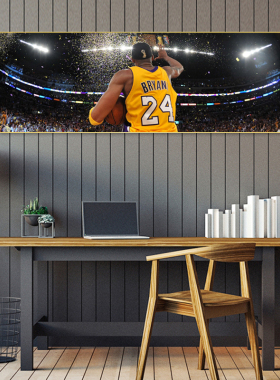NBA库里詹姆斯挂画客厅背景墙科比乔丹装饰画球星海报卧室床头画