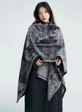Small niche imitation dark slit cape warm and simple men