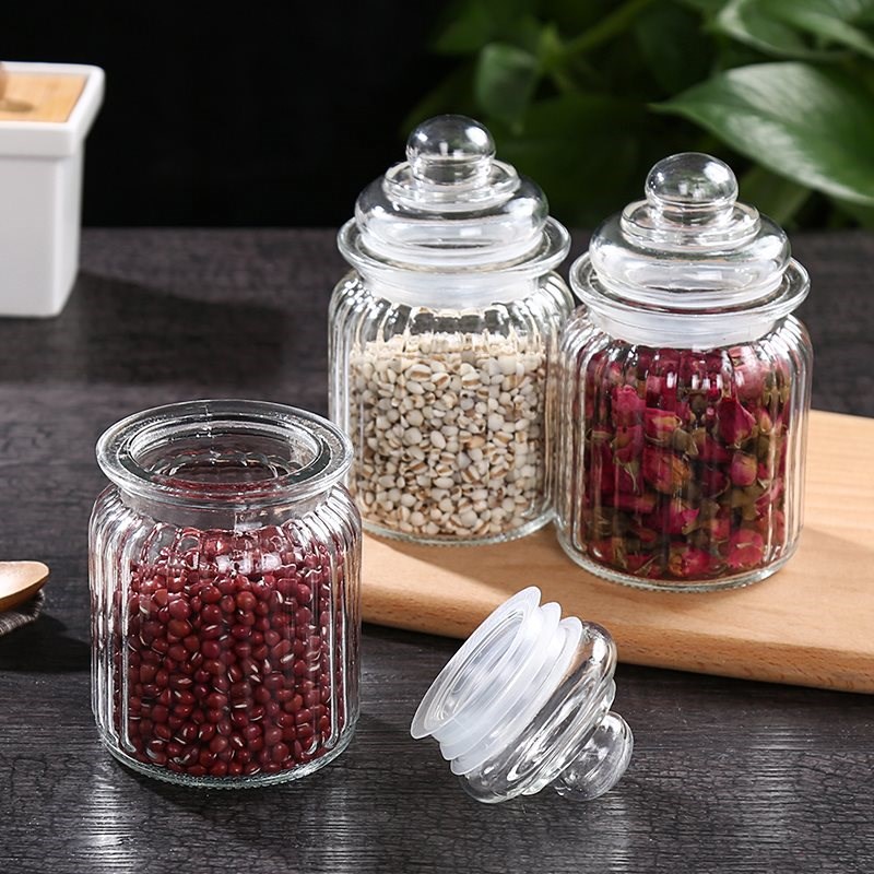 Kitchen glass sealed container food seasoning storage jar ho - 图0