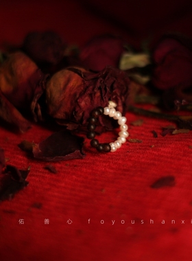 原创手作国潮小叶紫檀戒指