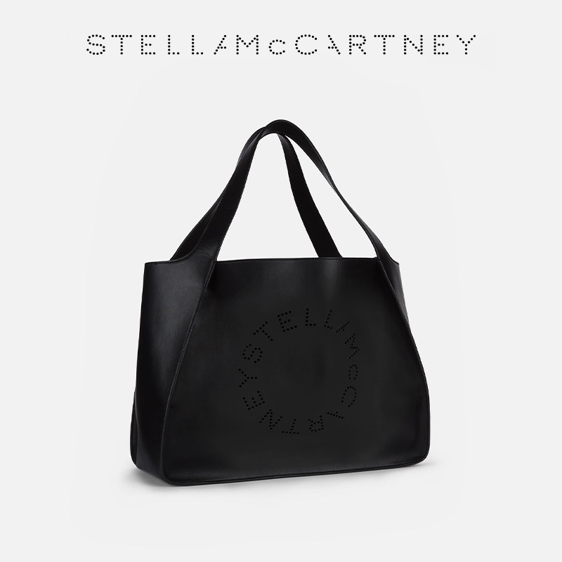 [新年礼物]LOGO  Stella McCartney黑色字母印花手提袋中号托特包,淘宝优惠券,粉丝福利购,淘宝优惠卷