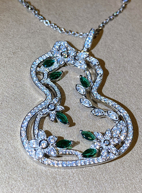 重工珠宝级纯银大葫芦毛衣链