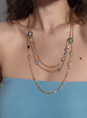 高端珠宝天然宝石罗盘毛衣链