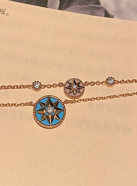 925纯银轻奢精致罗盘叠搭项链