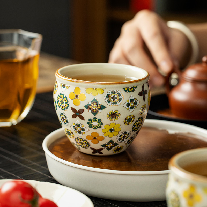 汝窑大唐宝相茶杯主人杯个人专用缸杯陶瓷功夫茶具家用喝茶杯茶盏