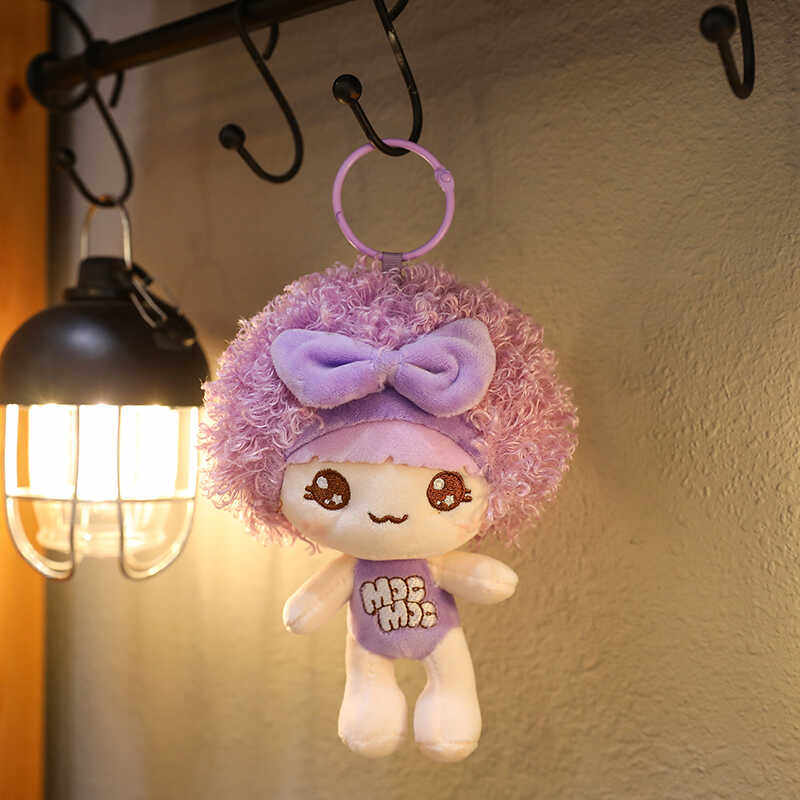 新款卡通小熊钥匙扣挂件毛绒玩具小兔子情人节礼物娃娃少女心吊坠