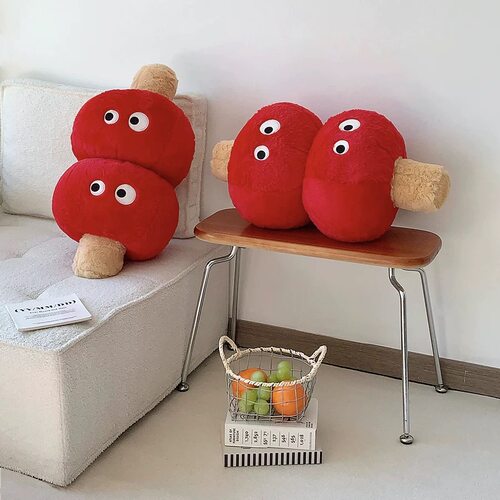 山楂冰糖葫芦玩偶可爱毛绒玩具长条可拆睡觉抱枕女生新年装饰礼物 - 图2