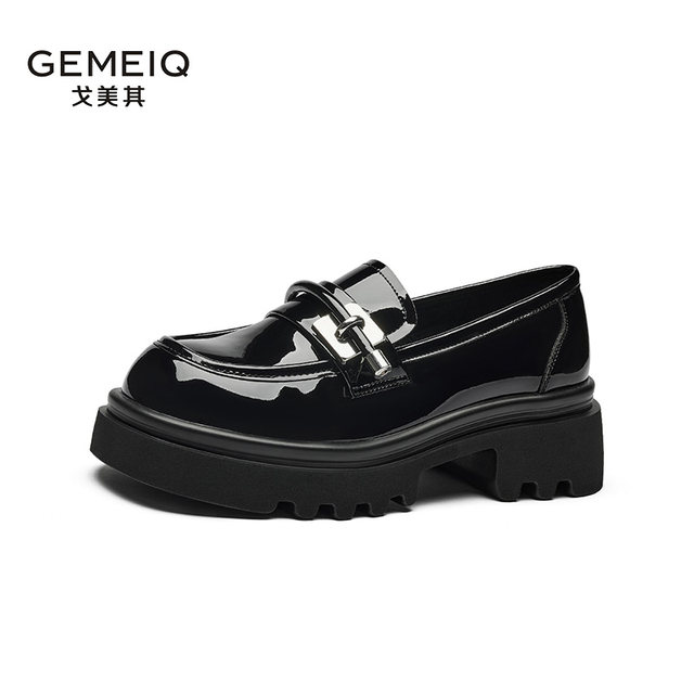 Gomeqi British preppy style thick-soled small leather shoes