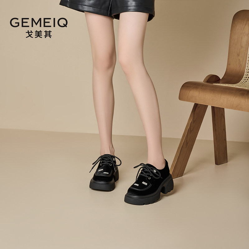 戈美其玛丽珍鞋女春季新款网红超火小个子松糕底小皮鞋乐福鞋,淘宝优惠券,粉丝福利购,淘宝优惠卷
