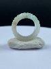 Inner diameter 15.2mm, natural grade A jadeite carved ring ring, Hong Kong code No. 10, certificate number 2792