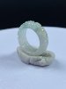 Inner diameter 15.2mm, natural grade A jadeite carved ring ring, Hong Kong code No. 10, certificate number 2792