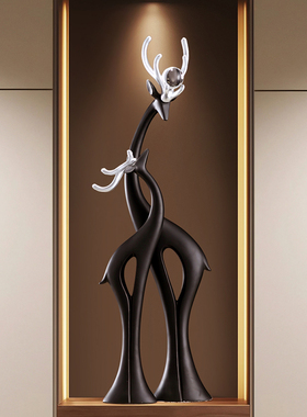 招财福鹿一对寓意好造型美