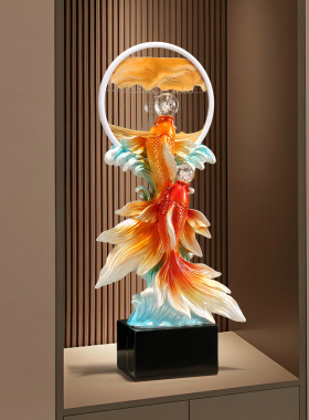 年年有余锦锂摆件流沙画大号