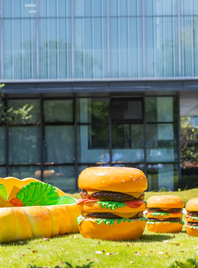 户外水果面包汉堡座椅雕