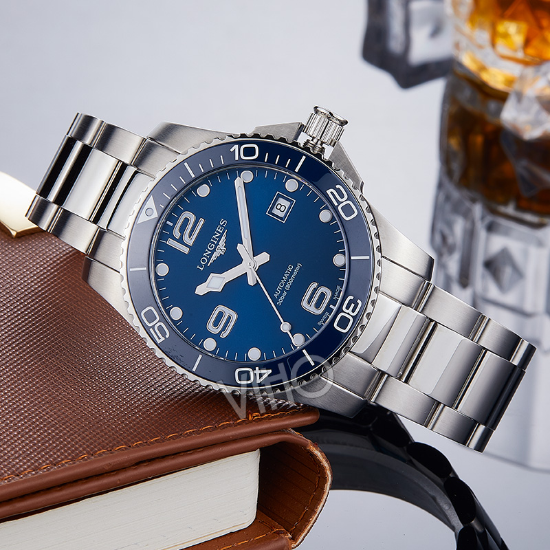 浪琴康卡斯陶瓷潜水系列机械男表夜光L3.781.4.96.6 瑞士手表正品