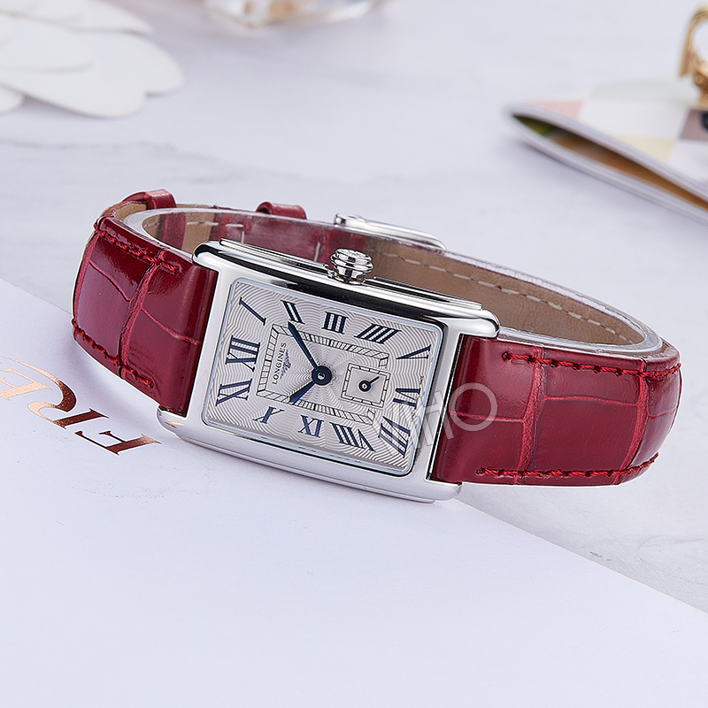 longines浪琴黛绰维纳红色皮带女表 威皓海外瑞士腕表