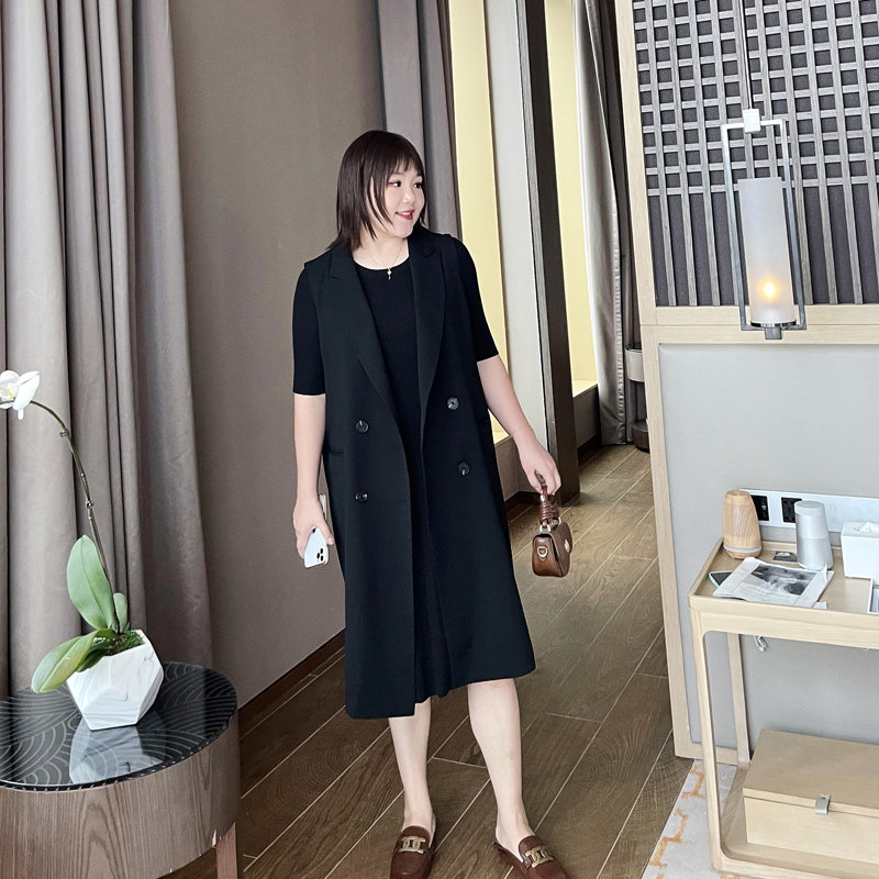 大码女装西装马甲2025秋冬款200斤胖妹妹mm宽松过膝长款马夹背心,淘宝优惠券,粉丝福利购,淘宝优惠卷