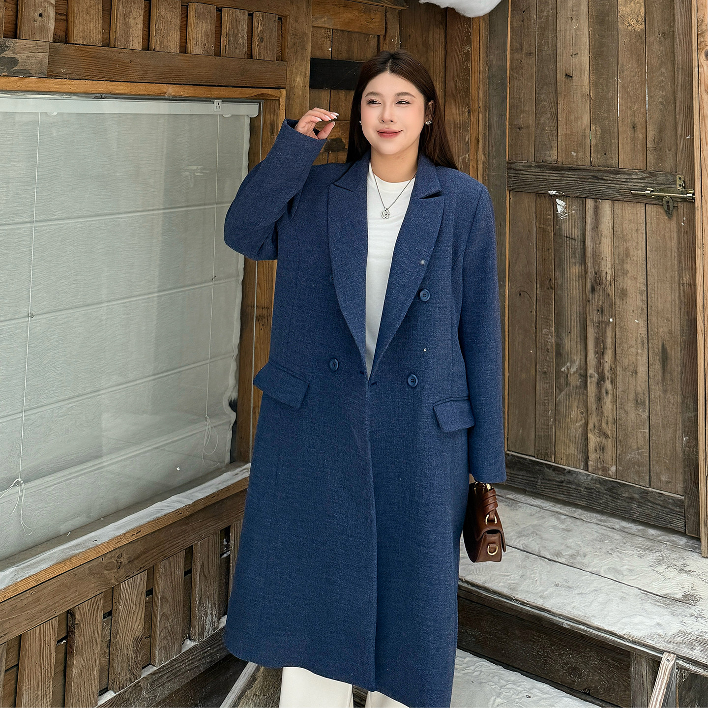 大码胖mm英伦风宽松黑色风衣2025年冬季巨显瘦气质长款外套200斤,淘宝优惠券,粉丝福利购,淘宝优惠卷