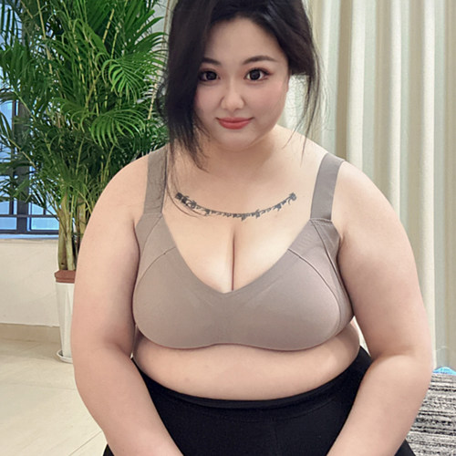 大码无痕裸感大胸显小舒适内衣200斤胖妹妹mm防下垂收副乳文胸罩 - 图1