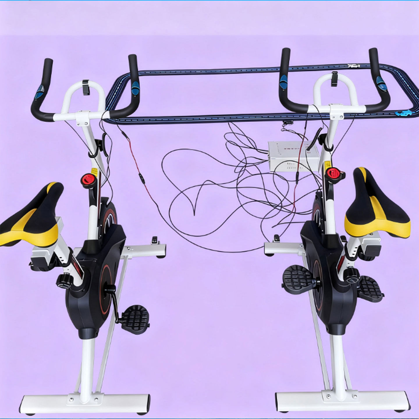 Spinning bike driven racing competition interactive game event props promotion team building carnival amusement facilities
