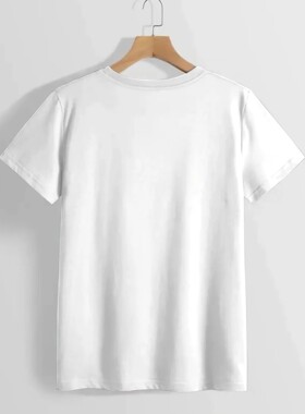 Cute Teddy Bear Print Crew Neck Tops Women's Fit Short Sleev