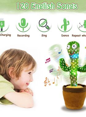 Dancing Cactus 120 Song Speaker Talking Usb Battery Voice Re