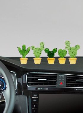 Charming Glass Cactus Decor Set, Handmade Tabletop Ornaments