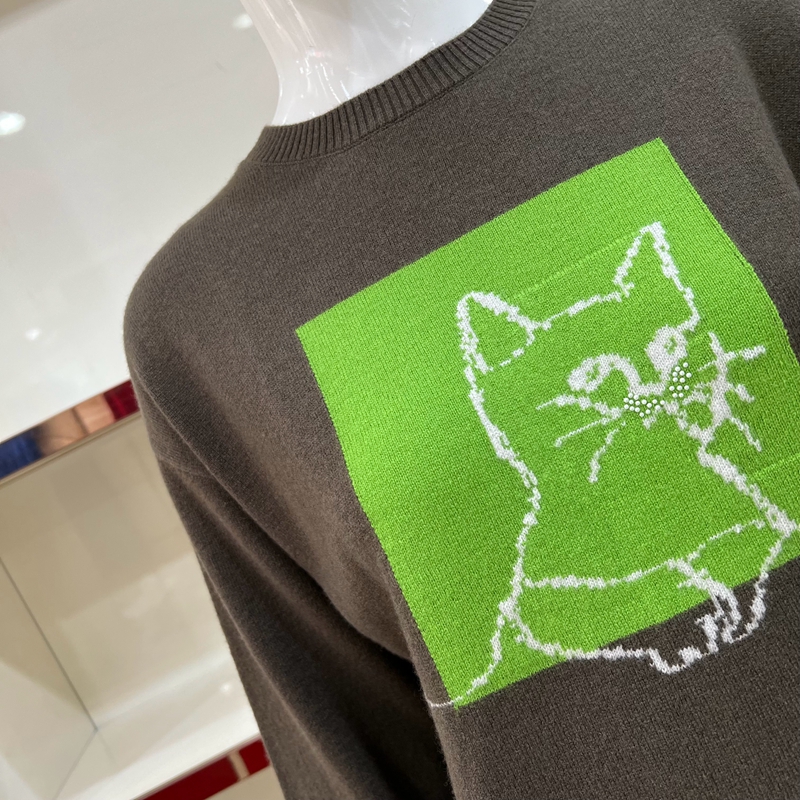 开顺羊毛衫K23WF1558女正品2024秋冬新款圆领针织衫套头时尚毛衣 - 图1