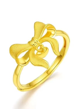 出口欧美跨境外贸沙金饰品在逃公主蝴蝶戒指女感指环小众设计久