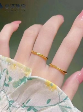 出口欧美跨境外贸莫比乌斯戒指越南沙金饰品小波浪指环女简约单圈