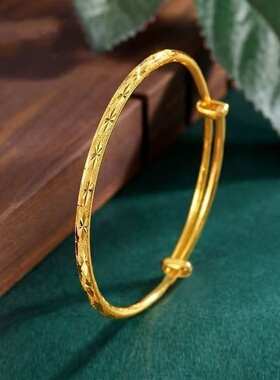 跨境出口外贸越南沙金饰品轻奢感沙金手镯女款仿沙金久不掉色手饰