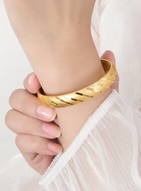 流行饰品外贸轻奢银饰磨砂流星雨手镯国潮手镯传承古法心经手环女