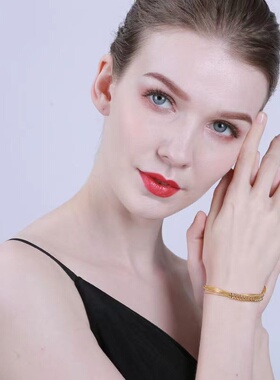 欧美跨境外贸越南沙金手链女饰品仿黄金五线珠流苏手链轻奢感手饰