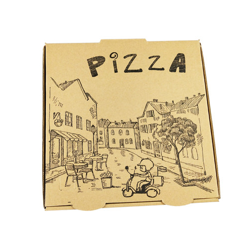 加厚披萨盒外卖6/7/8/9/10/12寸pizza盒匹萨盒牛皮瓦楞比萨盒通用 - 图3