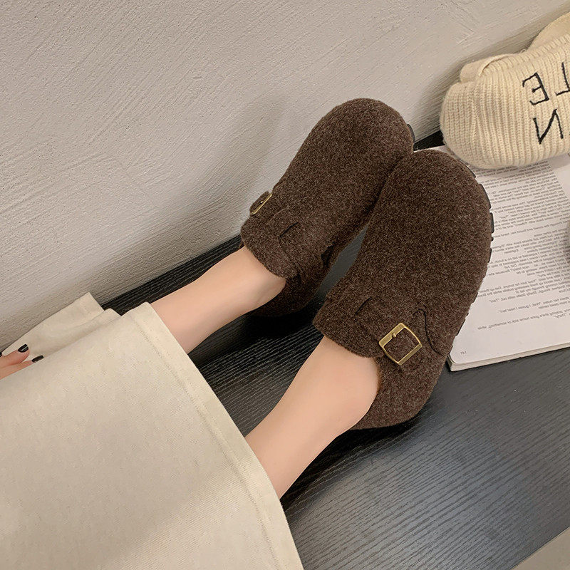 加绒勃肯鞋女秋冬2025新款平底内增高灰色毛毛豆豆鞋外穿博肯棉鞋,淘宝优惠券,粉丝福利购,淘宝优惠卷