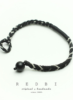 RedBi赤兔灰烬黑灰美式街头手绳