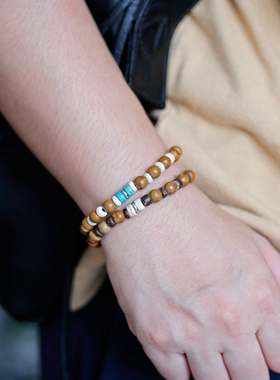 天然木纹石新中式手链