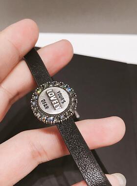 BRIA项链女欧美choker颈链黑色皮绳个性网红短款脖子饰品夏季颈带