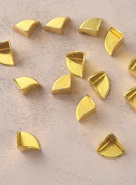 三边9mm包角美甲工具箱木盒装饰金色护角锌合金金色箱包防撞V-35