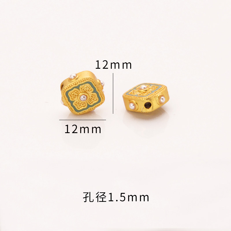 强保色沙金配件diy饰品古法金珐琅宋韵四合如意隔珠手链手绳配珠,淘宝优惠券,粉丝福利购,淘宝优惠卷